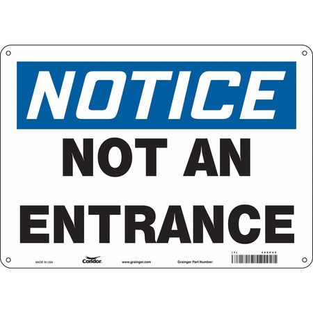 Safety Sign,not An Entrance,10"x14" (2 U