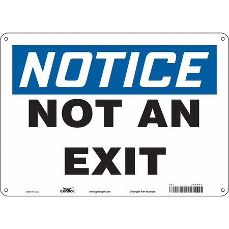 Safety Sign,not An Exit,10"x14" (2 Units