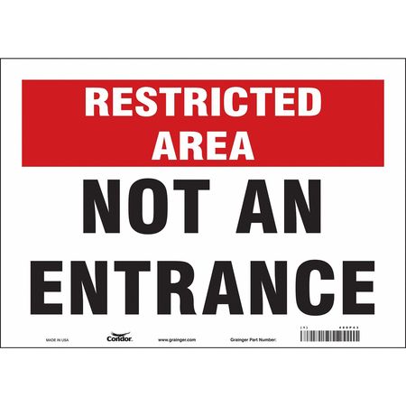 Safety Sign,not An Entrance,10"x14" (4 U