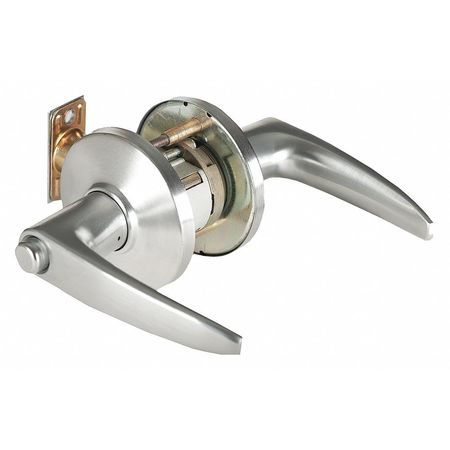 Door Lever Lockset,2-3/4" Strike Dim (1