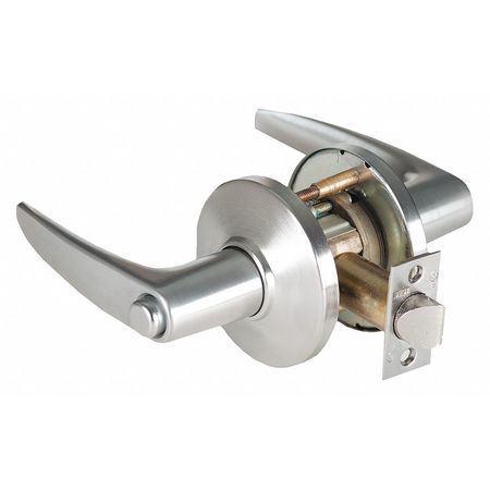 Door Lever Lockset,2-3/4" Strike Dim (1