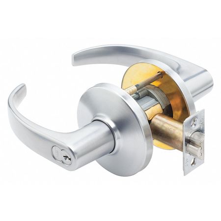 Door Lever Lockset,2-3/4" Strike Dim (1