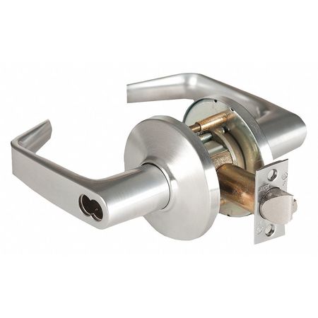 Door Lever Lockset,2-3/4" Strike Dim (1