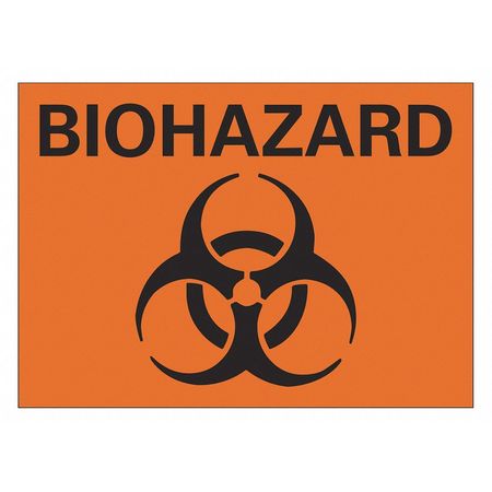 Biohazard Sign,10"w,7"h,0.004" Thickness