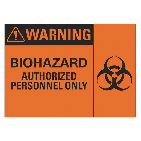 Biohazard Sign,10"w,7"h,0.004" Thickness