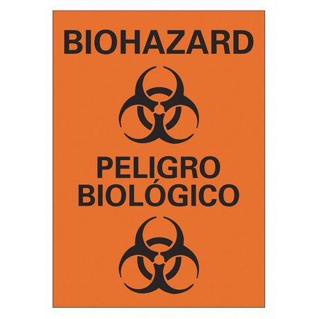 Biohazard Sign,10" W,14" H,0.055" Thick