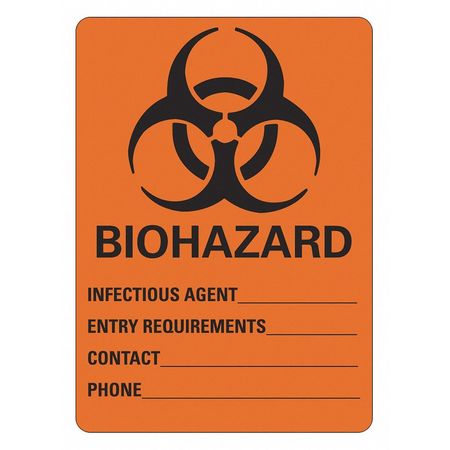 Biohazard Sign,10" W,14" H,0.055" Thick