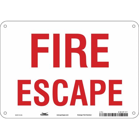 Safety Sign,fire Escape,7"x10" (3 Units