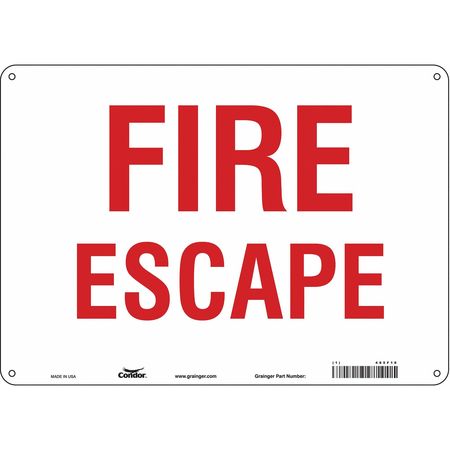 Safety Sign,fire Escape,10"x14" (2 Units