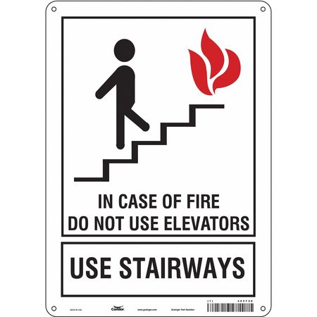 Safety Sign,in Case Of Fire,14"x10" (2 U