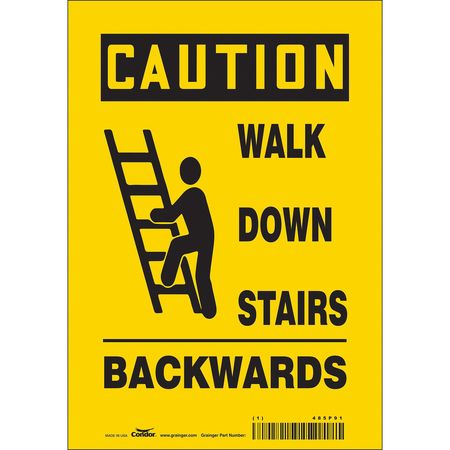 Sign,walk Down Stairs Backwards,10"x7" (