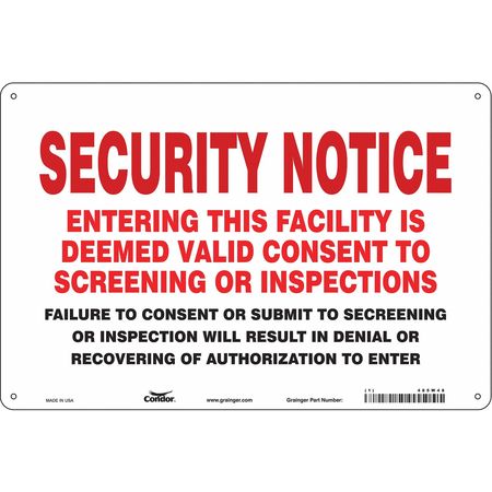 Security Sign,36"w,24"h,0.004" Thickness