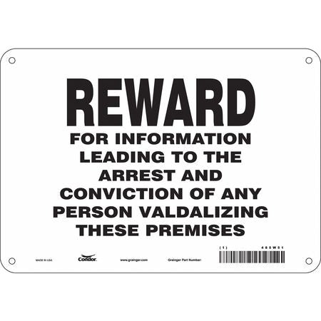 Security Sign,10"w,7" H,0.055" Thickness