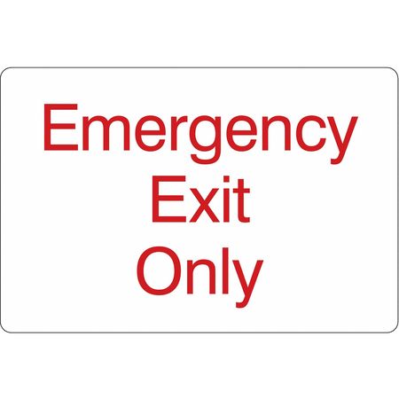 Sign,emergency Exit Only,6"x9" (1 Units