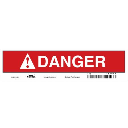 Safety Sign,9"w,2-1/4"h,0.004" Thickness