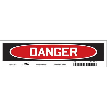 Safety Sign,9"w,2-1/4"h,0.004" Thickness