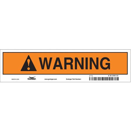 Safety Sign,9"w,2-1/4"h,0.004" Thickness