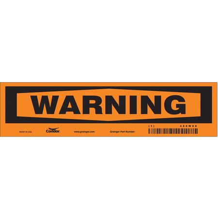 Safety Sign,9"w,2-1/4"h,0.004" Thickness