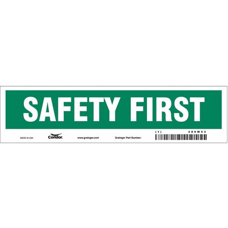 Safety Sign,9"w,2-1/4"h,0.004" Thickness