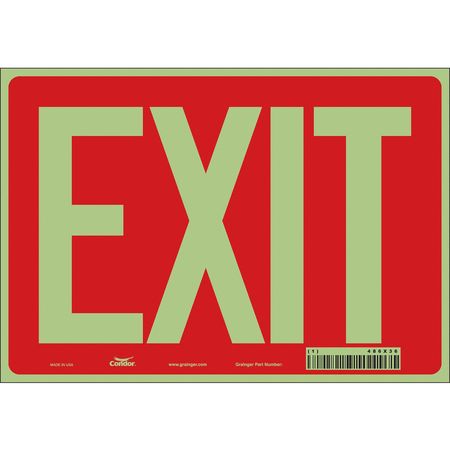 Safety Sign,exit,7"x10" (2 Units In Ea)