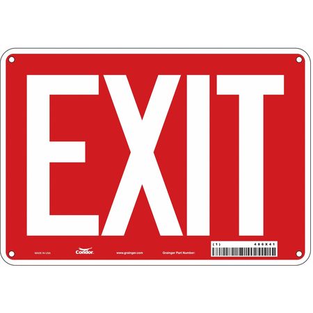 Safety Sign,exit,7"x10" (3 Units In Ea)