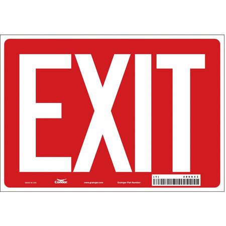 Safety Sign,exit,7"x10" (5 Units In Ea)