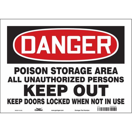 Chemical Sign,14"w,10"h,0.004" Thickness