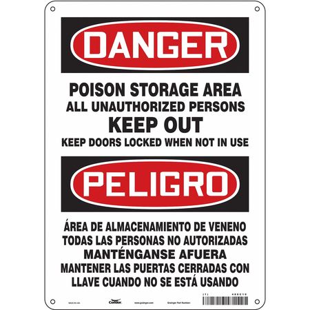 Chemical Sign,10"w,14"h,0.055" Thickness