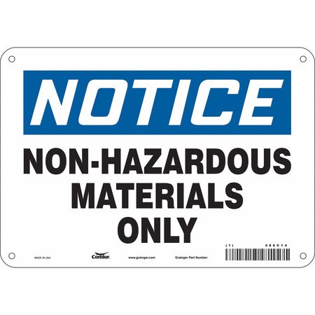 Chemical Sign,10"w,7" H,0.055" Thickness