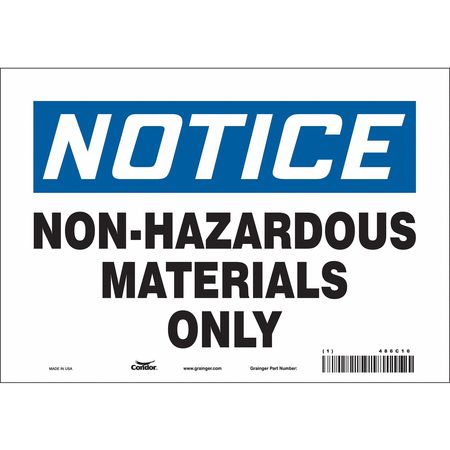 Chemical Sign,10"w,7" H,0.004" Thickness