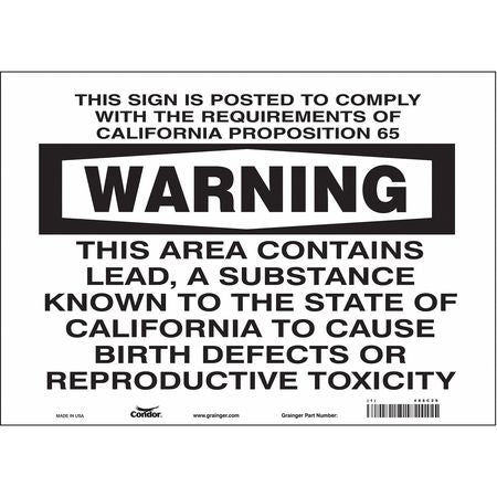 Chemical Sign,14"w,10"h,0.004" Thickness