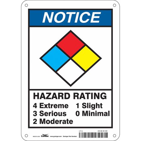 Chemical Sign,7"w,10" H,0.055" Thickness