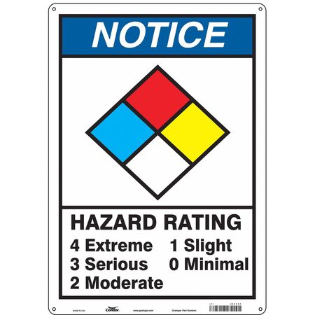 Chemical Sign,14"w,20"h,0.055" Thickness