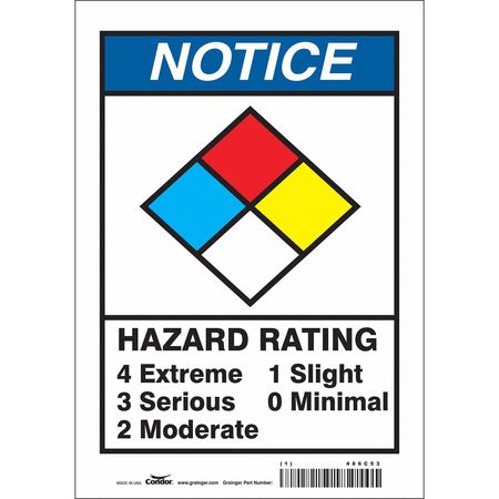 Chemical Sign,7"w,10" H,0.004" Thickness