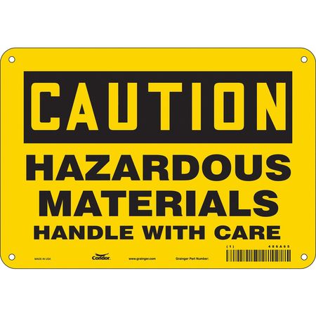 Chemical Sign,10"w,7" H,0.055" Thickness