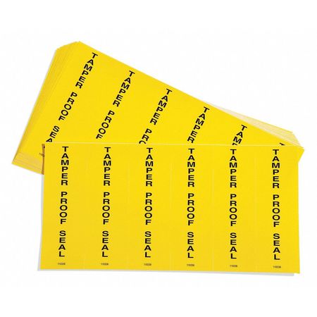 Tamperproof Seal Label,yellow,vinyl,pk6