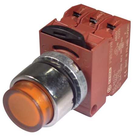 Illum Push Button,22mm,orange,24vac/dc (