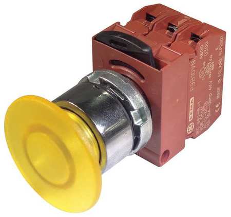 Illum Push Button,22mm,yellow,120vac (1