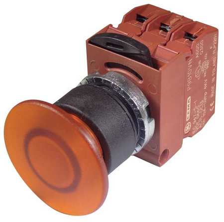 Illum Push Button,22mm,orange,120vac (1