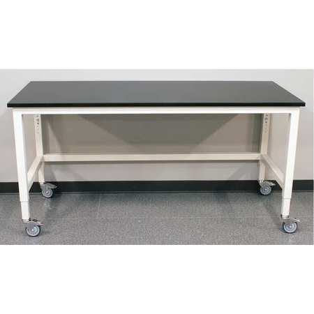 Adj. Table,48in.wx24in.d,w/casters,epoxy