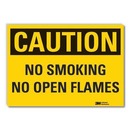 Caution No Smoking Sign,3-1/2x5,vinyl (1