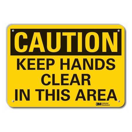 Caution Sign,10 In H,aluminum,keep Hands