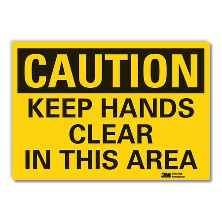 Caution Sign,10 In. H,vinyl,keep Hands (