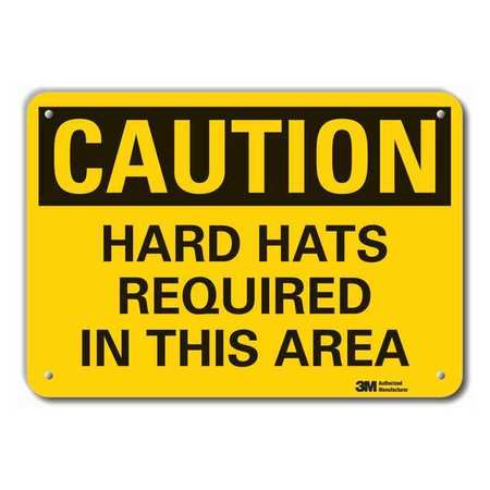 Caution Sign,10 In. H,aluminum,hard Hats