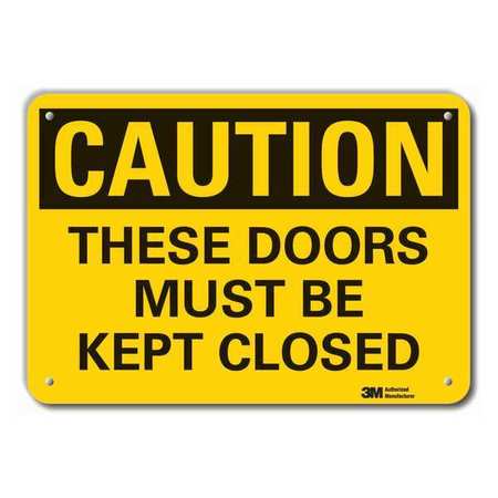 Caution Sign,10 In. H,alum,these Doors (