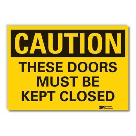 Caution Sign,10 In. H,vinyl,these Doors