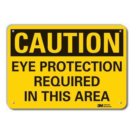 Caution Sign,10 In H,alum,eye Protection