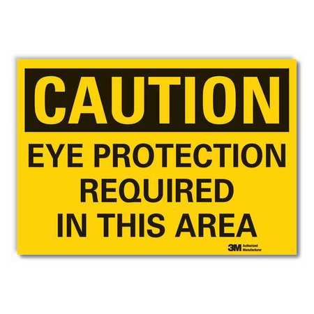 Caution Sign,10 In H,eye Protection (1 U