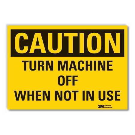 Caution Sign,10 In. H,vinyl,turn Machine