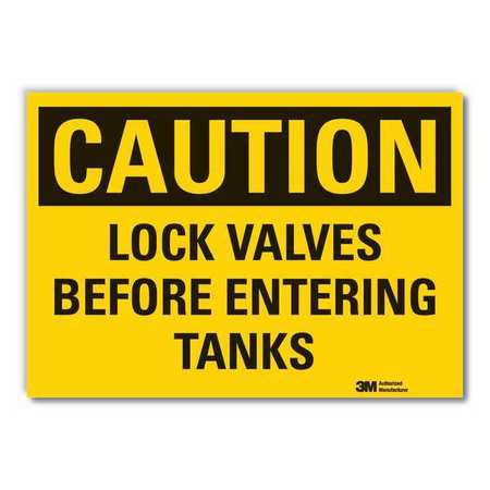 Caution Sign,10 In H,vinyl,lock Valves (